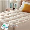 BEDLORE Topper Matrimoniale 160x200cm, Traspirante Viscosa di Bambù, Beige