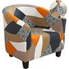 Jaotto Copripoltrona 1 Posto Elasticizato,Fodere Copripoltrona Universale,Copripoltrona da Cocktail Chesterfield Rimovibile Lavabile Antiscivolo per Bancone Soggiorno Tullsta (Geometria,1 Pezzo)