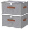 OUTBROS 2 Set Scatole Portaoggetti, Scatole Pieghevole, 45x35x25 cm, Grigio