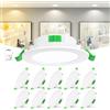 Laiebri Confezione da 10 Faretti LED da Incasso Extra Slim 25 mm, 6W Dimmerabili 0-100% con Dimmer Esterno, 2700K/4000K/6000K Regolabili, IP44 per Bagno, CRI 90, Foro Ø55-68 mm, 230V, Bianco