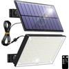 Topabol Faretto Led da Esterno Solare,400LED Luci Solari da Giardino,3 Modalità Luce Solare LED Esterno con Sensore di Movimento, Bianco Freddo Impermeabile Lampada solare da esterno per Illuminare