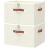 OUTBROS 2 Set Scatole Portaoggetti, Scatole Pieghevole, 50x40x30 cm, Beige