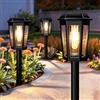 DOMOR Lampade solari per esterni da giardino, 2 pezzi, luci solari da giardino con luce calda, IP65, impermeabili, per auto, accensione/spegnimento a LED, per esterni, decorazione da giardino