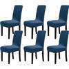 Chickwin Chickw11 Coprisedie con Schienale Elasticzzato, Velluto Moderno Tinta Unita Protettiva Coprisedile Sala da Pranzo Hotel Cerimonia Banchetto Lavabile Wedding Party Decor (6 Pezzi,Blu reale)
