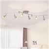 LVWIT Faretti LED da Soffitto Orientabili con 6 Luci GU10, Faretto da Interno Cromo Moderna, Faretti Soffitto per Barra, Salotto,Cameretta, Cucina (Senza Lampadina)