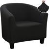 Jaotto Copripoltrona 1 Posto Elasticizato,Fodere Copripoltrona Universale,Copripoltrona da Cocktail Chesterfield Rimovibile Lavabile Antiscivolo per Bancone Soggiorno Tullsta (Nero,1 Pezzo)
