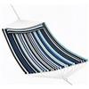 Garvee Amaca Matrimoniale Imbottita Per 2 Persone, Barra Distanziatrice in Legno, Catene Zincate, Cuscino Ergonomico Rimovibile, Tasche e Moschettoni Inclusi, Per Giardino, Terrazzo, Spiaggia, Righe Blu
