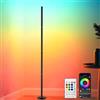 Aogled Lampada da Terra LED RGB 160 cm,Piantana Angolare Dimmerabile con App e Telecomando,16 Milioni di Colori,Sincronizzazione Musicale e Modalità DIY,per Soggiorno e Gaming