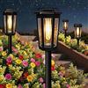 DOMOR Lampade solari per esterni da giardino, 4 pezzi, luci solari da giardino con luce calda, IP65, impermeabili, per auto, accensione/spegnimento a LED, per esterni, decorazione da giardino