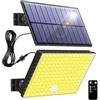 Topabol Faretto Led da Esterno Solare,400LED 3 Modalità Luce Solare LED Esterno, Giallo Caldo Impermeabile Luci Solari da Giardino per Sicurezza e Illuminante (1 Pezzi)