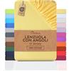 NatureMark Jersey Lenzuolo con angoli, 100% Cotone, in molte misure e colori, Lenzuolo Sotto con Angoli Elasticizzato, giallo, 90 x 200 cm - 100 x 200 cm