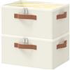 OUTBROS 2 Pezzo set Scatole Portaoggetti Pieghevole, 40x30x20 cm Organizzatori per Armadio, Cestini con Coperchio, Utilizzato per Riporre Vestiti, Coperte ecc, Beige