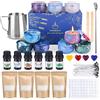 SUPERSUN Kit per Fabbricazione Candele DIY, 480g Cera d'api Naturale, 100 Stoppini Cerato con Sostenitori, 9 Candele Fai-da-Te Barattoli Latta Creazione Candele Profumate