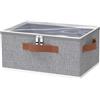 OUTBROS 1 Set Scatole Portaoggetti, Scatole Pieghevole, 38x26x15cm, Grigio