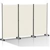 Yakimz Paravent Interieur, 263 x 181 cm, divisorio pieghevole in 3 pezzi, divisorio da parete in metallo e poliestere, frangivista per interni, per casa, ufficio, terrazza, beige