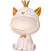 Tibeoyad Statua di gatto ridere, statuetta di gatto portafortuna, scultura felino, regalo per soggiorno, casa, corridoio, mobili (bianco)