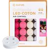 GuirLED Ghirlanda luminosa a sfera in cotone con LED USB - Telecomando wireless - Caricatore doppio USB 2A incluso - 4 intensità - 24 sfere - Tagada