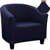 Jaotto Copripoltrona 1 Posto Elasticizzato,Fodere Copripoltrona Universale,Copripoltrona da Cocktail Chesterfield Rimovibile Lavabile Antiscivolo per Bancone Soggiorno Tullsta (Blu Navy,1 Pezzo)