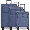 REDOLZ set 3 valigie morbide espandibili | trolley da viaggio leggeri con 4 doppie ruote e serratura TSA | cabina media grande per donna e uomo - Essentials 12