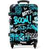 NoBoringSuitcases.com Valigia Grande TSA - Trolley Medio 20 kg (67cm - 72L) - Graffiti Blu-Nero