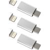 HOYULLI Adattatore caricabatterie da Lightning femmina a USB C maschio (confezione da 3) cavo di ricarica di tipo C per Apple iPhone 15 Pro Max per iPad, compatibile con Samsung Galaxy Note S10 S22 S23 Ultra