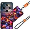 JEZSTHAI Custodia Compatibile con OPPO Find X8 Pro Cover in Silicone TPU Morbido con Cordino/Laccio Tracolla Cellulare,Antiurto AntiGraffio Protettiva Bumper Case con Disegno Motivi,A09