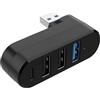 LEMLIN Hub USB 3.0 a 4 Porte,Splitter con 3 Porte USB e 1 Porta Dati di Alimentazione USB-C,Hub USB Ruotabile di 90°/180° per Computer Portatili,PC,MacBook, iMac,Estensore Portatile