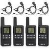 Retevis RB667 Walkie-Talkie Professionali VOX, Ricaricabili Con Auricolari, 1600mAh, Chiamata Di Gruppo PMR446, Squelch, Radio Portatile per Ristorante (4 Pezzi, Nero)