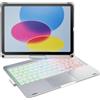 doqo Custodia Tastiera iPad A16 11ª & iPad 10ª,Trackpad,Rotazione 360°