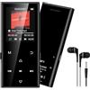 SWOFY Lettore MP3 da 128 GB, Bluetooth 5.3, schermo da 1,8 pollici, musica HiFi, con altoparlante, radio FM, funzione e-book e funzione di registrazione (nero)