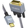 YOJOCK Cavo HDMI a DVI 2m Bi-directional DVI-D 24+1/Cavo HDMI High Speed, 1080p/Full HD, Cavi Video Digitale, Collegamento di Dispositivi HDMI a Monitor DVI per PS3/PS4, HDTV, PC (3M)