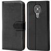 Verco custodia per Nokia 5.3, Case per Nokia 5.3 Cover PU Pelle Portafoglio Protettiva, Nero