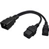ZIDDAR C20 a C13+C19 Cavo di Alimentazione IEC320 C20 Maschio a C13+C19 Femmina Convertitore di Alimentazione Cavo Adattatore Cavo 1FT/0.32M