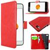 ebestStar - Cover Compatibile con iPhone 7 Plus, iPhone 8 Plus Custodia Portafoglio Pelle PU Protezione Libro Flip, Rosso [Apparecchio: 158.2/158.4 x 77.9/78.1 x 7.3/7.5mm, 5.5'']