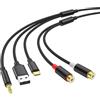 Nucelit Cavo audio USB TypeC da 3,5 mm a 2 RCA femmina con ingresso multiplo, per smartphone e tablet a sistemi audio e amplificatori