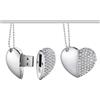 Yaxiny, chiavette USB da 16 GB, chiavette di diamante a forma di cuore, impermeabili, ad alta velocità, USB 2.0, memoria flash, disco di memoria, pen drive, 1 pezzo, argento