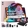 Dghrti Tablet 10 Pollici, 128GB ROM + TF 2TB, 8000mAh, con Tastiera - Oro