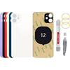BAYERQ Vetro posteriore di ricambio compatibile con iPhone 12 - Vetro cover batteria con strumenti (bianco)