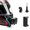 luopeidian Supporto Casco Moto, Supporto Mento Action Cam, Accessori Action Cam con Cinghia Regolabile in Tessuto, Silicone Antiscivolo e Gancio a J, Compatibile con GoPro Hero 13-5, DJI Osmo Action, Insta360