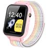 PTHTECHUS Smartwatch per Bambini, Telefono Smartwatch con Lettore Musicale Giochi SOS per Ragazzi e Ragazze Contapassi Fotocamera Orologio per Bambino 4-12 Anni Regalo, PINK