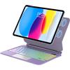 IVEOPPE Tastiera Magic per iPad A16 11 Generazione 11 2025/10 Generazione 10.9 | Cover Keyboard Touchpad Supporto Flottante, Magnetica 7 Colori Illuminato Colori Trackpad Tastiera Custodia, Viola chiaro