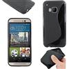 ebestStar - Cover Compatibile con HTC One M9, One Hima Custodia Protezione S-Line Design Silicone Gel TPU Morbida e Sottile, Nero [Apparecchio: 144.6 x 69.7 x 9.6mm, 5.0'']