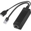 REVODATA Splitter PoE con uscita USB-A da 5 V e uscita PoE, da 48 V a 5 V/3 A USB tipo A femmina, uscita totale 30 W, conforme IEEE 802.3af/at, 10/100 Mbps, per telecamere IP e AP wireless (PD3008B)