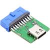NFHK Adattatore da USB 3.1 a porta singola USB 3.1 tipo C USB-C femmina a USB 3.0 scheda madre 19 pin 20 pin PCBA 5 Gbps