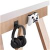 AZURAOKEY Supporto adesivo per cuffie, universale, gancio per cuffie da scrivania, supporto per cuffie, senza trapano, montaggio a parete, staffa per auricolari da gioco