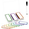 Alaoo 50pcs Etichette Magnetiche Riscrivibili,8*3cm,8 Colori,Con Pennarello | Strisce Magnetiche Scrivibili, , Etichette Magnetiche Adatto per Frigoriferi,Lavagne Bianche e Bacheche