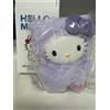 Sanrio Hello Kitty Viola Pelliccia Mascotte Portachiavi Borsa Charm Peluche...