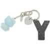 Sanrio Portachiavi Sanrio Hello Kitty con ciondolo iniziale Y nero glitter cuore