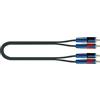 QUIK LOK RKSA/110-1,5-2 RCA MASCHIO/2 RCA MASCHIO, Cavo Adattatore Quik Lok ROK SOLID, 2 x RCA M / 2 x RCA M, Colore Nero, Lunghezza 1,5 mt.