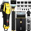 HIENA PRO Tagliacapelli Uomo Professionale, Macchinetta per Capelli Senza Fili, Regolabarba, Rasoio a Lamina, Tagliapeli Naso, Kit Completo per Rasatura e Taglio di Capelli Elettrico